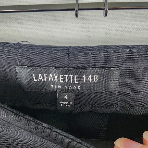 Lafayette 148 Cropped Bleecker Side Zip Straight Leg Dress Pants Size 4 - Picture 5 of 6